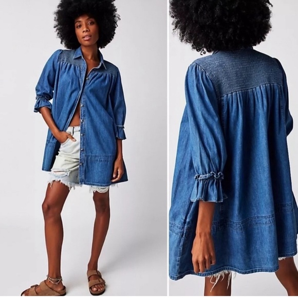 Free People Vanessa Denim Tunic - Picture 1 of 7